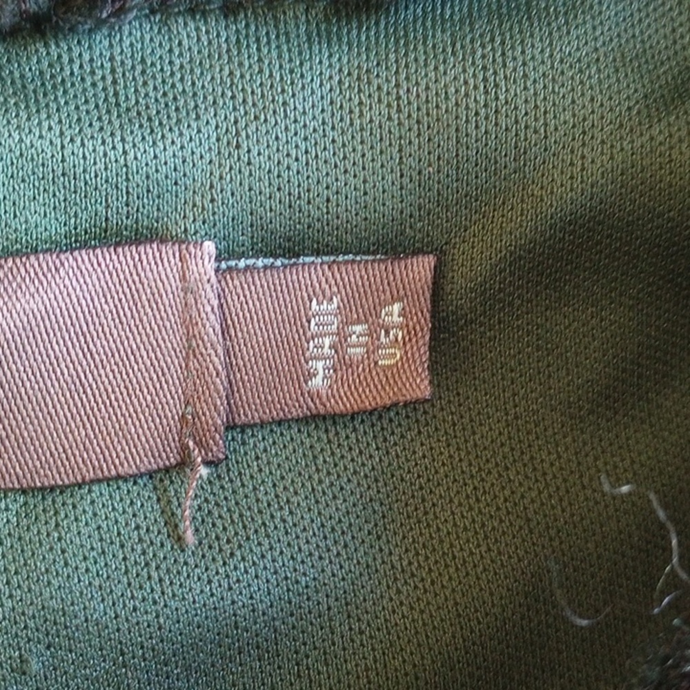 Eva Franco Plaid Circle Mini Skirt 2 MADE IN USA Green Bronze Metallic Lined - Picture 4 of 8